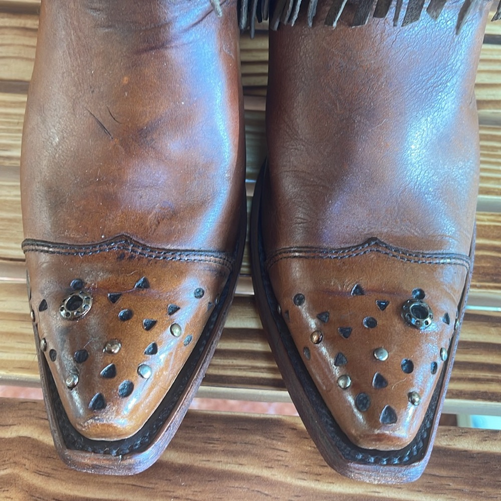 CORRAL VINTAGE FRINGED BOOTS Sz 10 - Picture 2 of 7